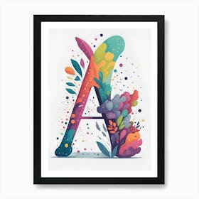 Colorful Letter A Illustration 92 Art Print