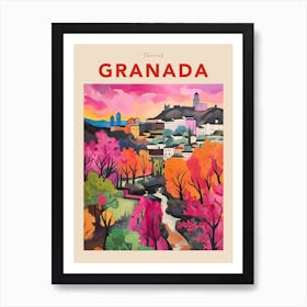 Granada Spain 4 Fauvist Travel Poster Art Print