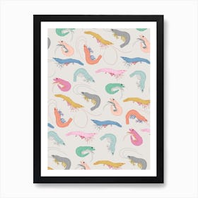 Colourful Shrimps Art Print