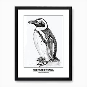 Penguin Staring Curiously Poster 4 Art Print