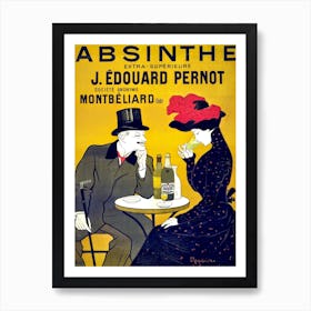 A Lady With Gentleman Drinking Champagne, Funny Vintage Advertisemens Art Print