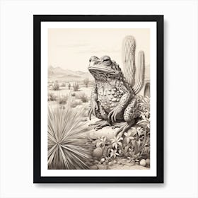 Desert Wave Frog Drawing 7 Art Print