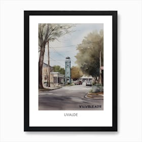 Uvalde Watercolor 1travel Poster Art Print