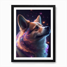 Galaxy Shiba Inu Doge Meme Art Print