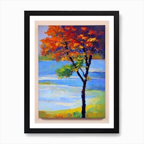 European Larch tree Abstract Block Colour Art Print