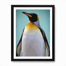 Emperor Penguin Floreana Island Minimalist Illustration 2 Art Print