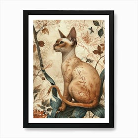 Oriental Shorthair Cat Japanese Illustration 2 Art Print