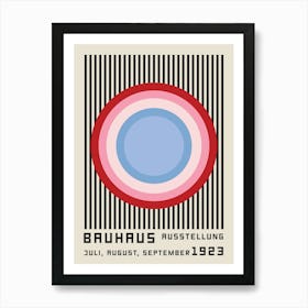 Bauhaus Burgundy Red Geometric Art Art Print