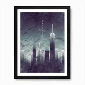 Graphic Art Sky High Vintage Look Art Print