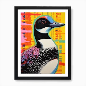 Andy Warhol Style Bird Common Loon 3 Art Print