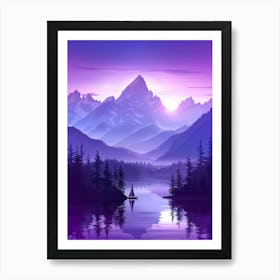 Sunset In The Mountains 80 Art Print