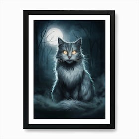 Cat In The Forest Art Print