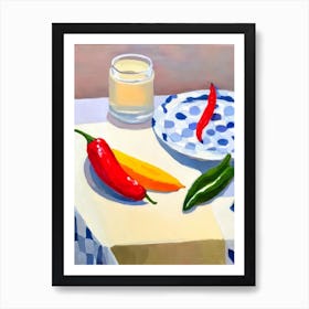 Chili Pepper Tablescape vegetable Art Print