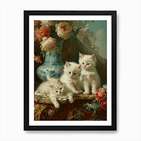 Rococo Inspired Painting Of Kittens 3 Art Print