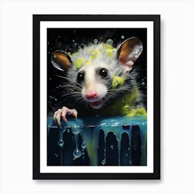 Liquid Otherworldly Playful Possum 2 Art Print