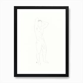 male nude gay art homoerotic full frontal nude painting drawing sketch pencil erotic artwork adult mature 3 Art Print