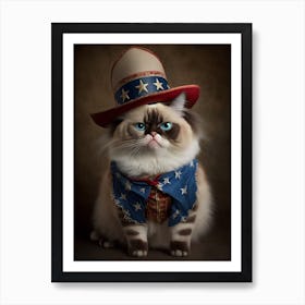 Cute Cat British Longhair Portrait Poster