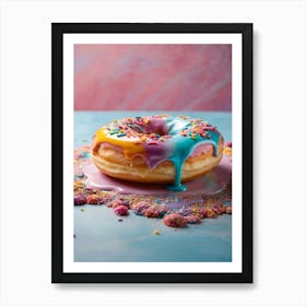 Colorful Donut With Sprinkles Art Print