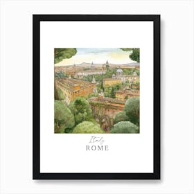 Italy, Rome Storybook 5 Travel Poster Watercolour Art Print