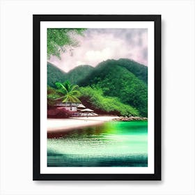 Ilha Grande Brazil Soft Colours Tropical Destination Art Print