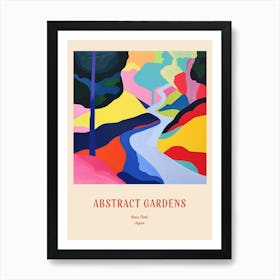 Colourful Gardens Nara Park Japan 2 Red Poster Art Print