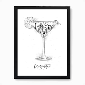 Cosmopolitan Cocktail White  Art Print