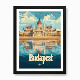 Aihrgdesign A Classic 1960s Travel Poster For Budapest 2 Art Print