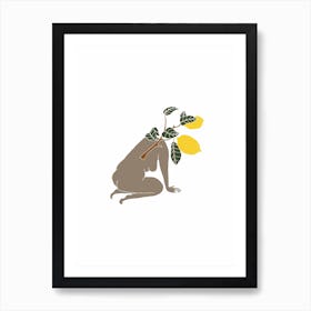 Lemon Head Women Art Print