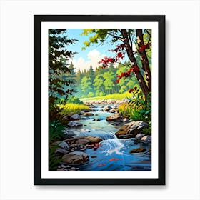 Stream In The Woods Art Print