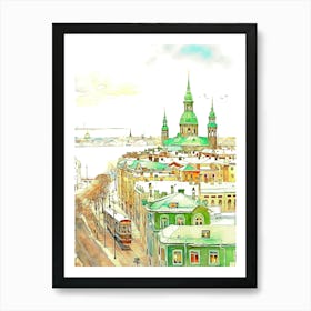 Helsinki Finland Watercolor Art Print