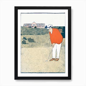 Man Playing Golf, Edward Penfield Art Print