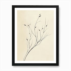 Branch With Leaves Art Print