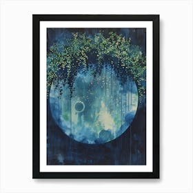 Moon And Trees Art Print