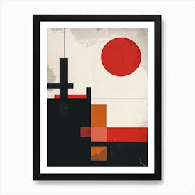 Japandi Cubist Fusion: Abstract Painting 1 Art Print