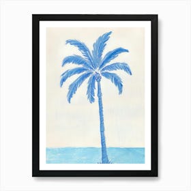 Blue Palm Tree 1 Art Print