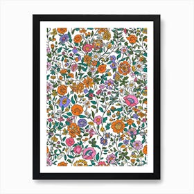 Blossom Bounty London Fabrics Floral Pattern 1 Art Print