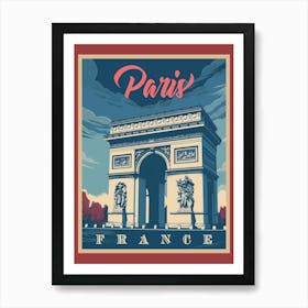 Vintage Travel Poster For Paris France Art Print