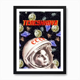 First woman astronaut — Soviet space art [Sovietwave] Art Print