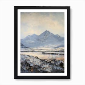 Vintage Winter Painting Snowdonia National Park United Kingdom 3 Art Print