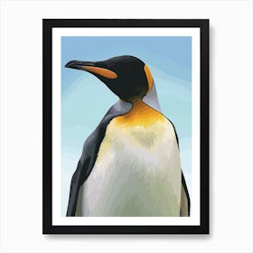 Emperor Penguin Carcass Island Minimalist Illustration 1 Art Print