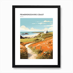 Pembrokeshire Coast Path Wales 2 Hiking Trail Landscape Poster Art Print