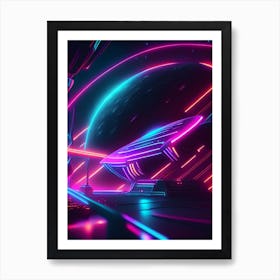 Cosmic Ray Neon Nights Space Art Print