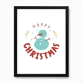 Living Room Cute Christmas Greetings 04 Art Print