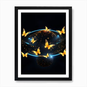 Butterflies Flying In The Sky Art Print