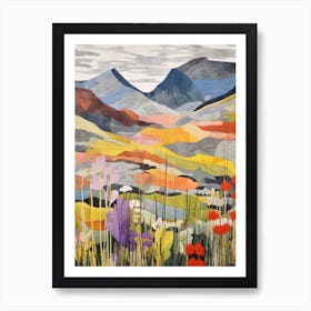 Creag Meagaidh Scotland Colourful Mountain Illustration Art Print