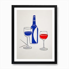 Aviation 1 Picasso Line Drawing Cocktail Poster Art Print