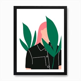 Leaf Me Girl Art Print