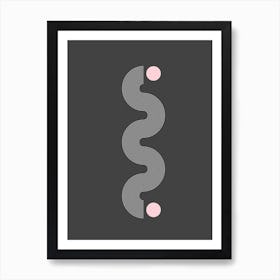Waves Multiline Pink Dots Art Print