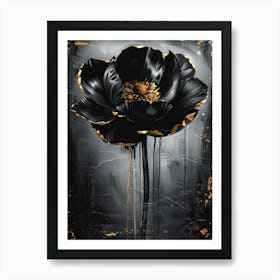 Black Flower Art Print