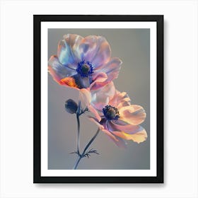 Iridescent Flower Anemone 2 Art Print